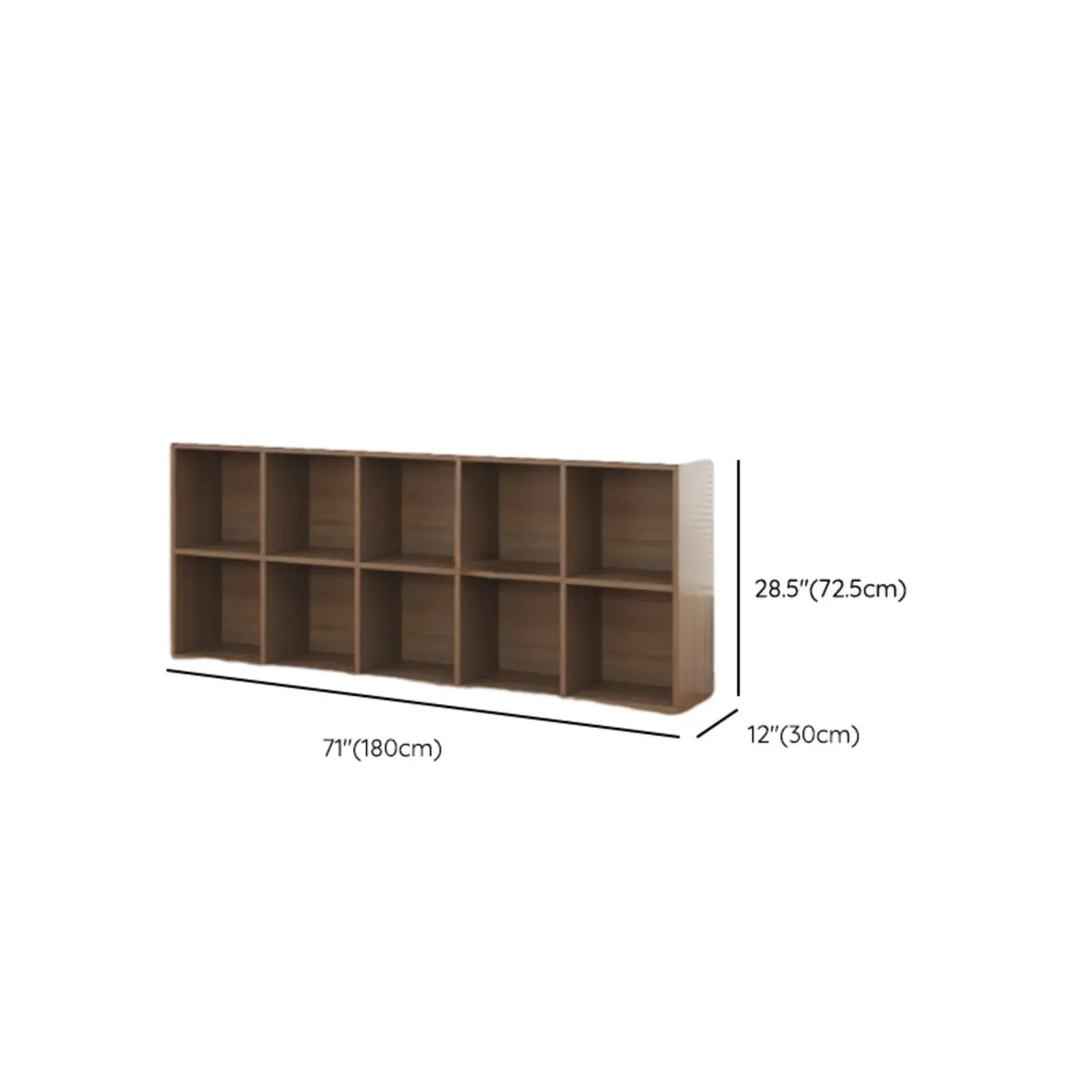 Rustic Espresso Rectangular Timber Wide Bookshelves Image - 24