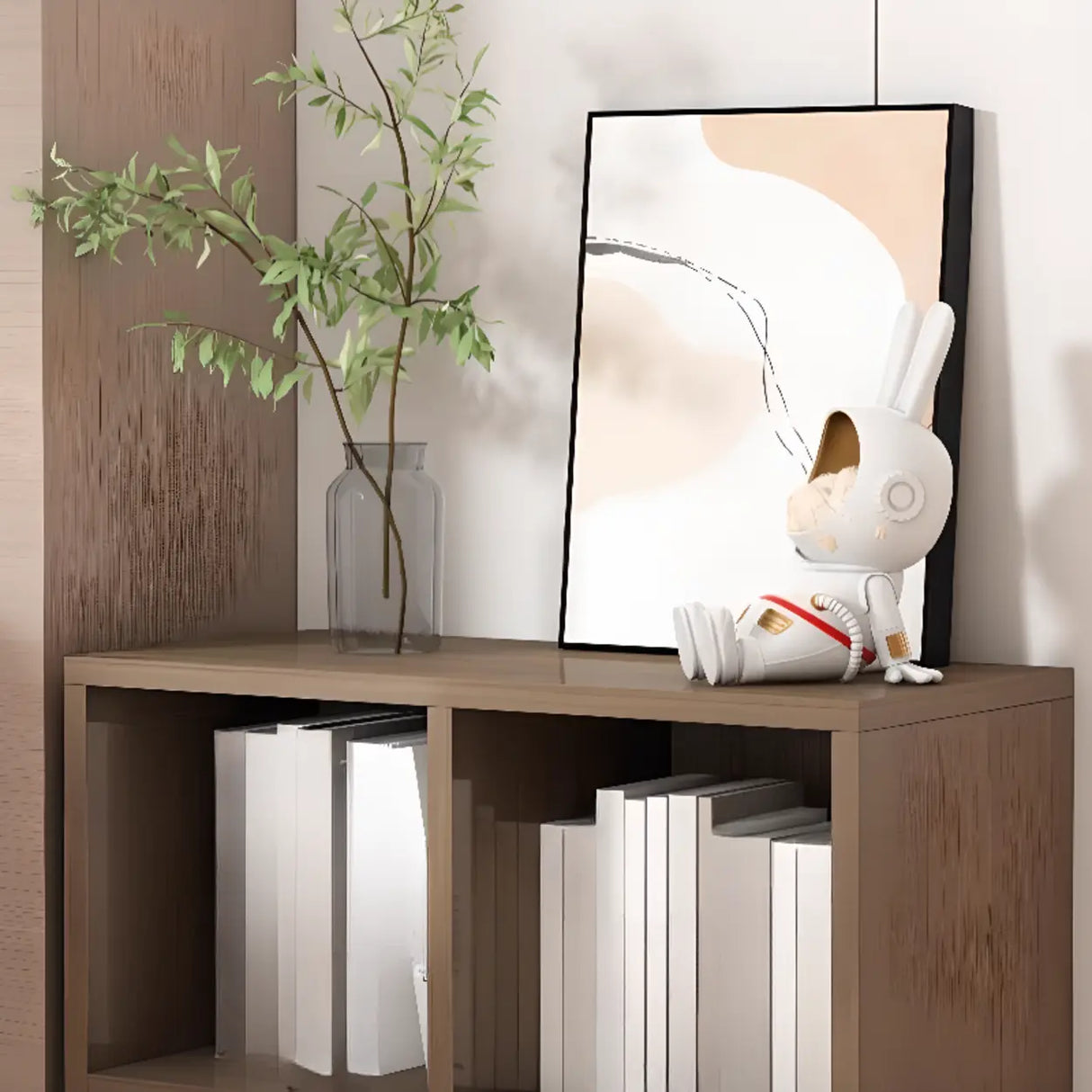 Rustic Espresso Rectangular Timber Wide Bookshelves Image - 6