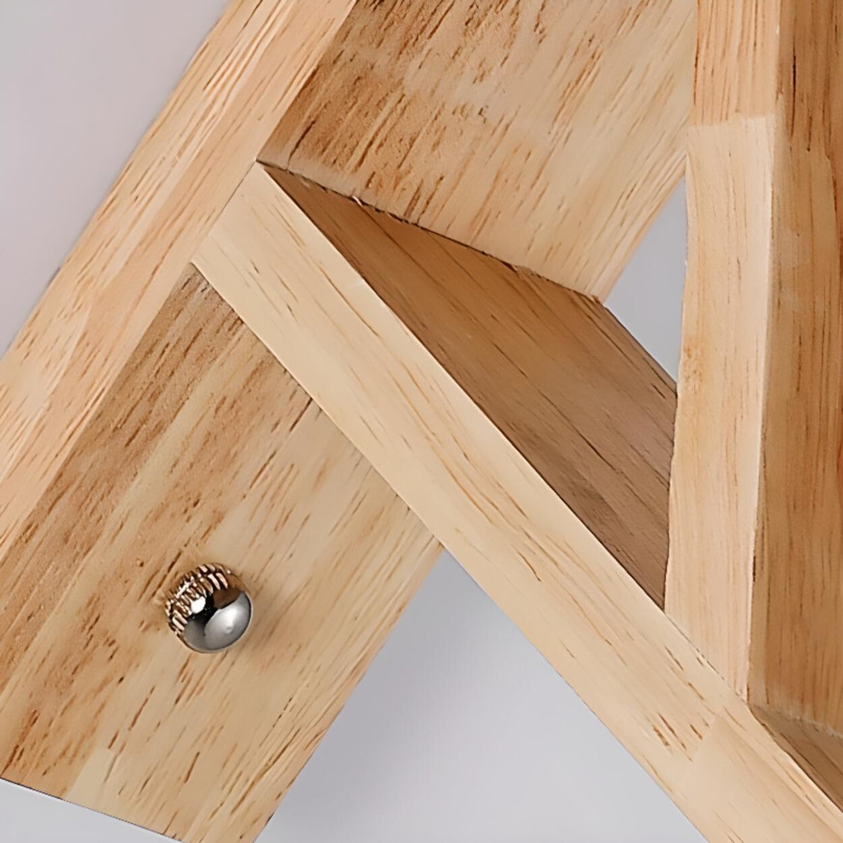 Rustic Fabric Lampshade Wood Geometric Wall Sconce Image - 12