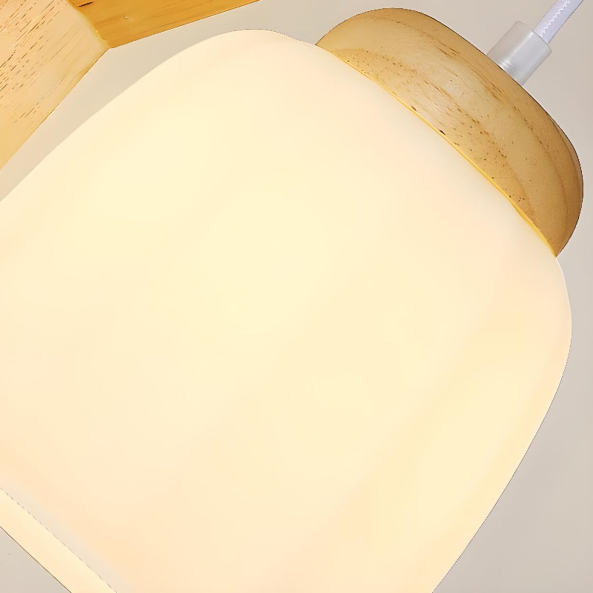 Rustic Fabric Lampshade Wood Geometric Wall Sconce Image - 13