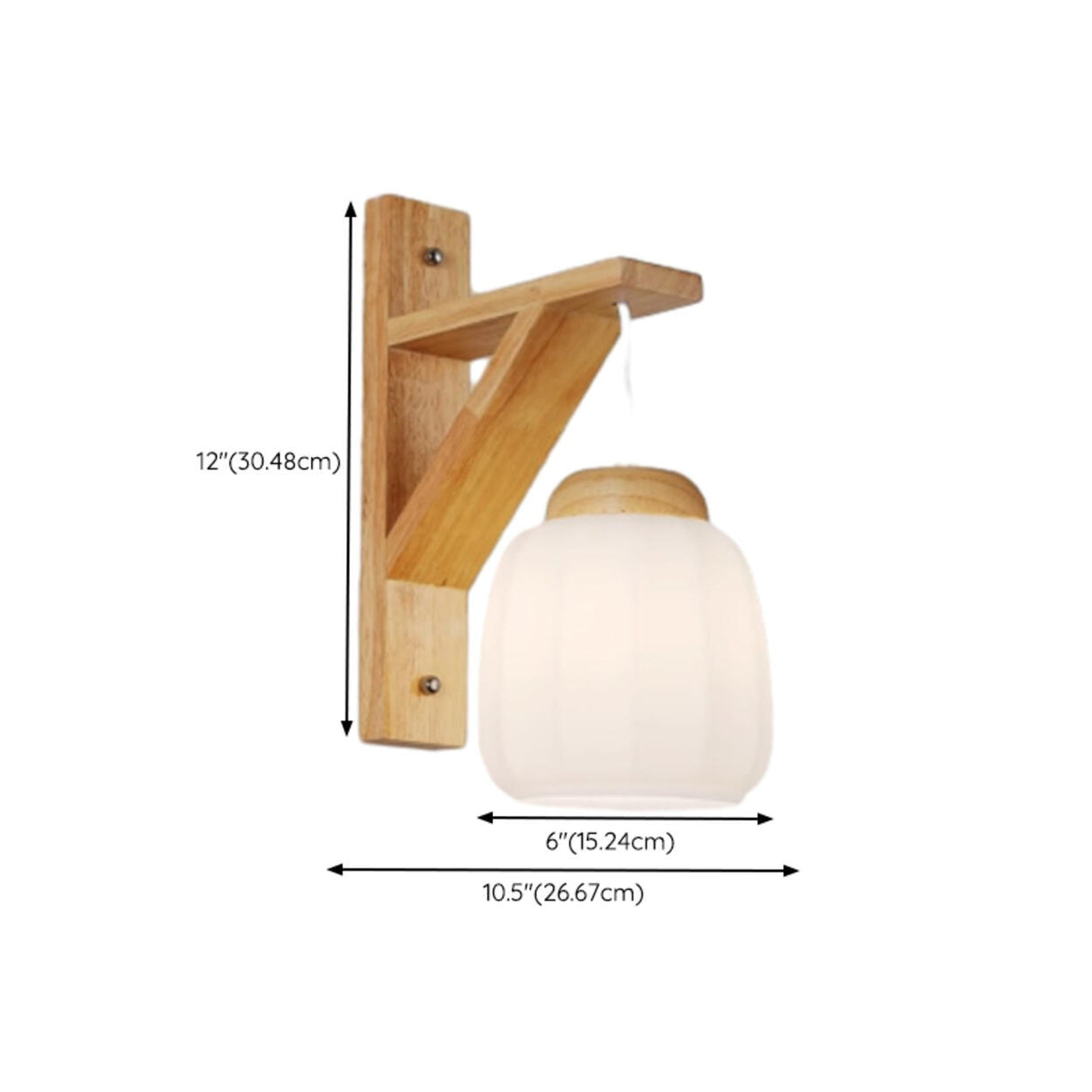 Rustic Fabric Lampshade Wood Geometric Wall Sconce Image - 17