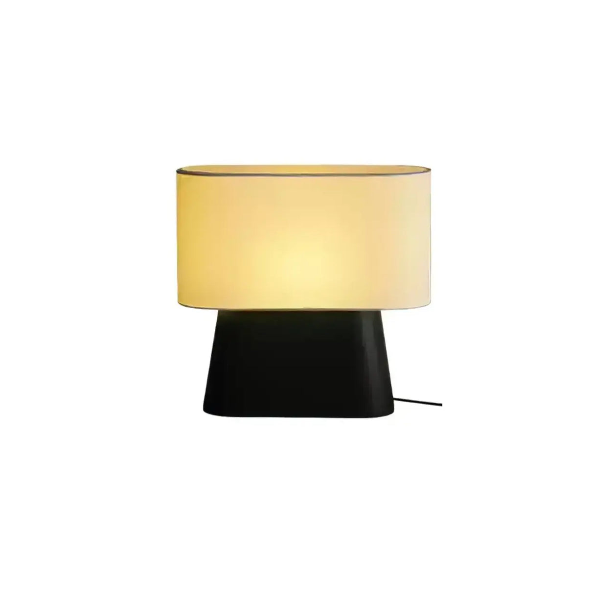Rustic Fabric Oval Shade Wood Base Table Lamp Image - 23
