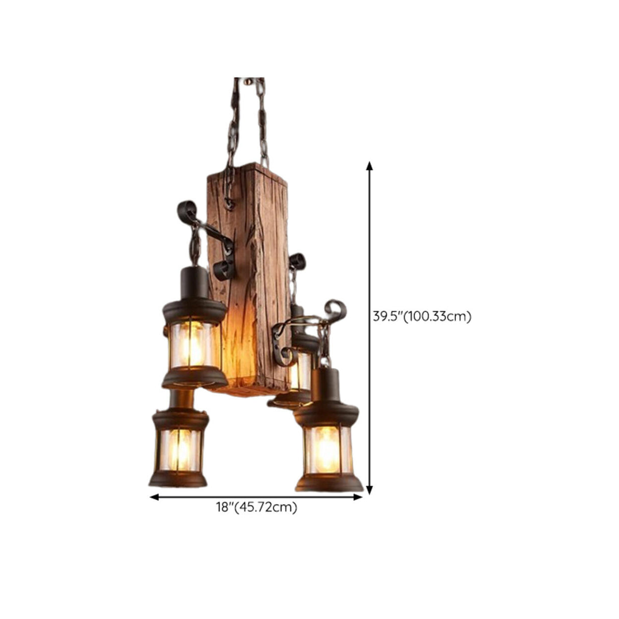 Rustic Farmhouse Wood Wagon Wheel Chandelier