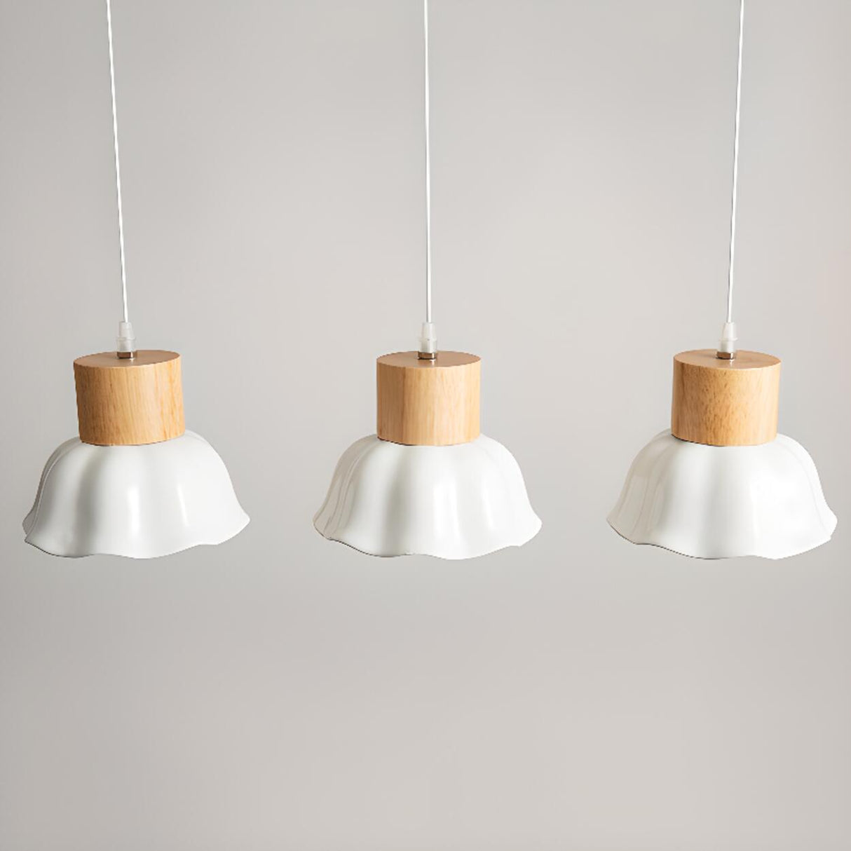 Rustic Flower 3-Light Wood Island Pendant Light Image - 7