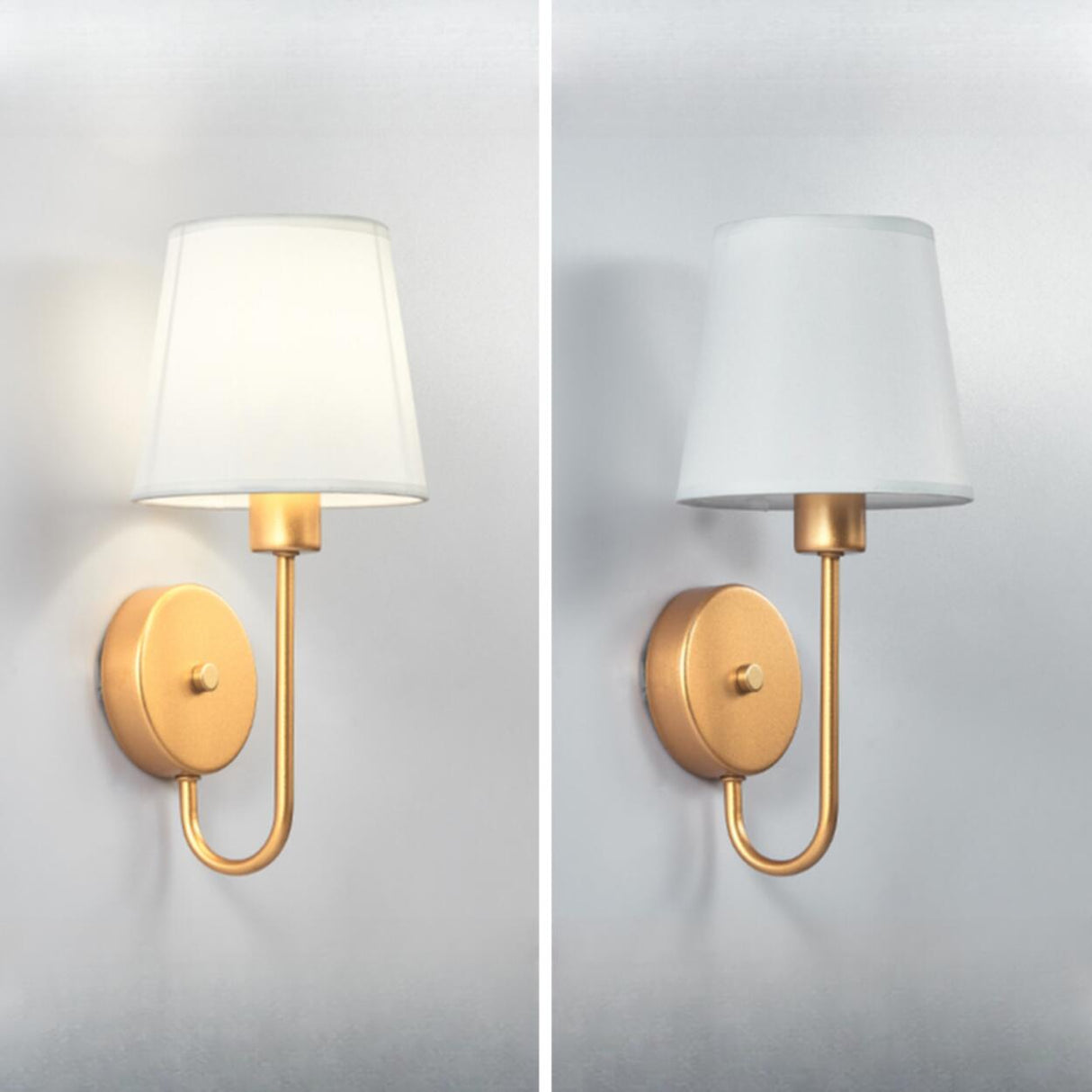 Rustic Green Fabric Shade Antler Cylinder Wall Light Image - 18