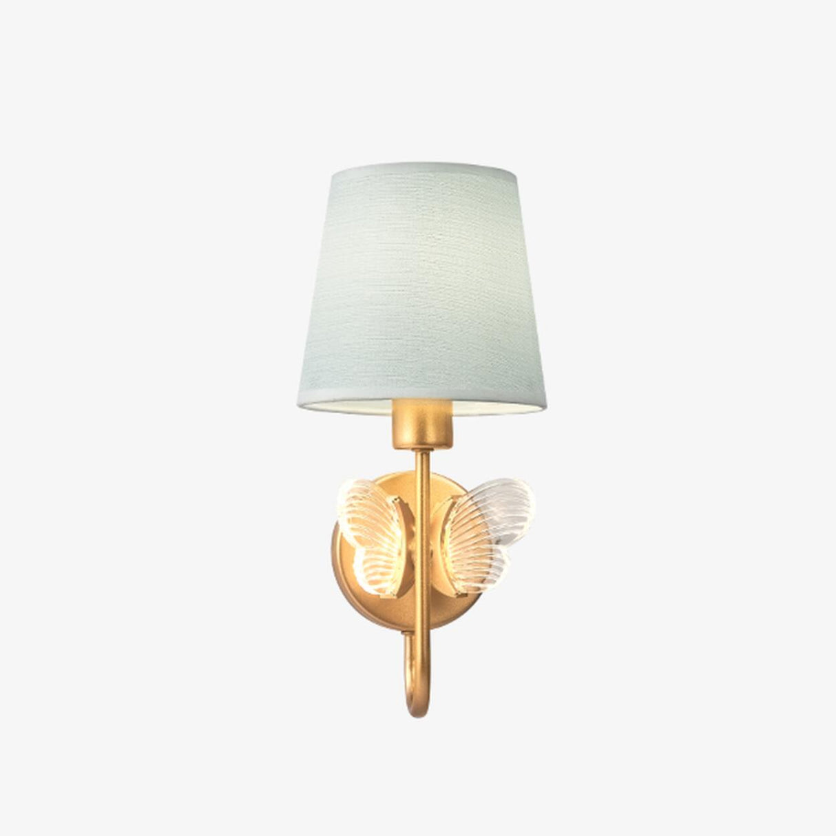 Rustic Green Fabric Shade Antler Cylinder Wall Light Image - 26