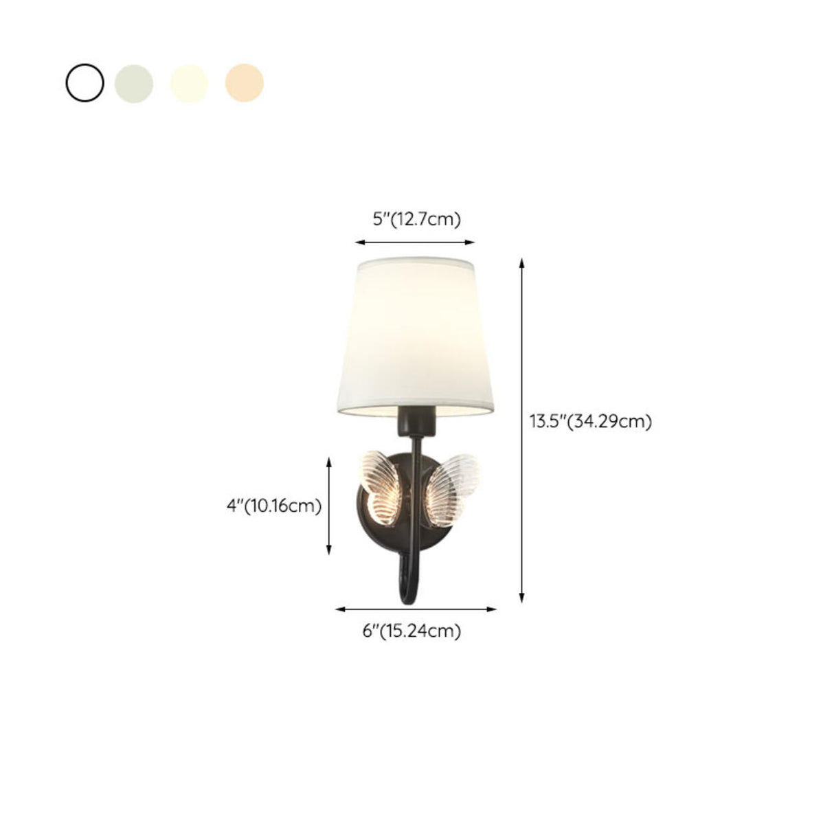 Rustic Green Fabric Shade Antler Cylinder Wall Light