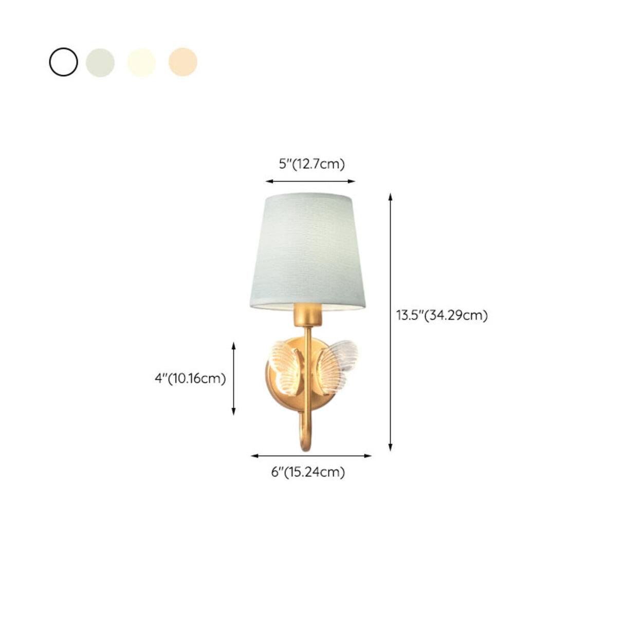 Rustic Green Fabric Shade Antler Cylinder Wall Light Image - 43