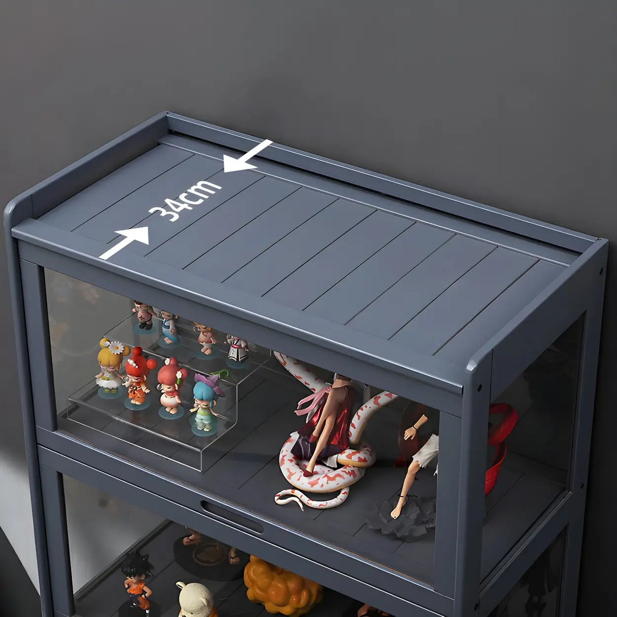 Rustic Natural Bamboo Standard Curio Display Cabinet Image - 13