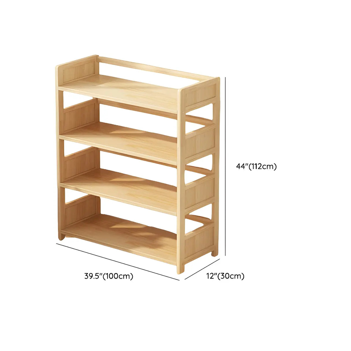 Rustic Natural Finish Pine Open Back Storage Bookcase Image - 20