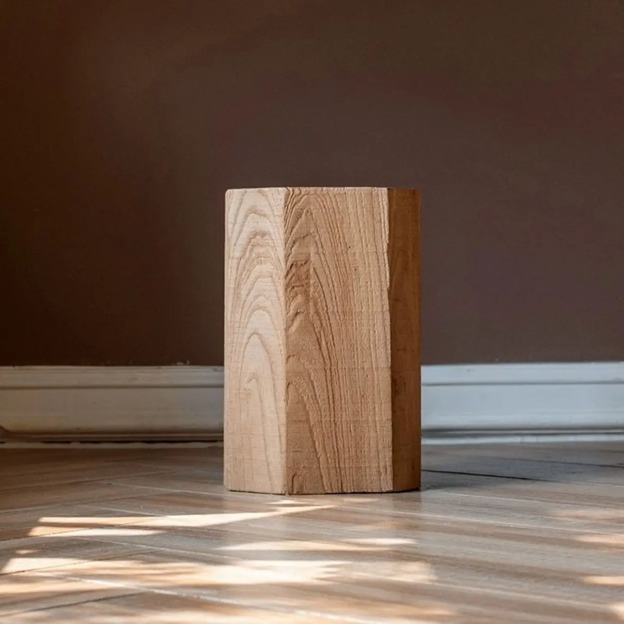 Rustic Natural Rectangular Solid Wood Floor Plant Stand Image - 9