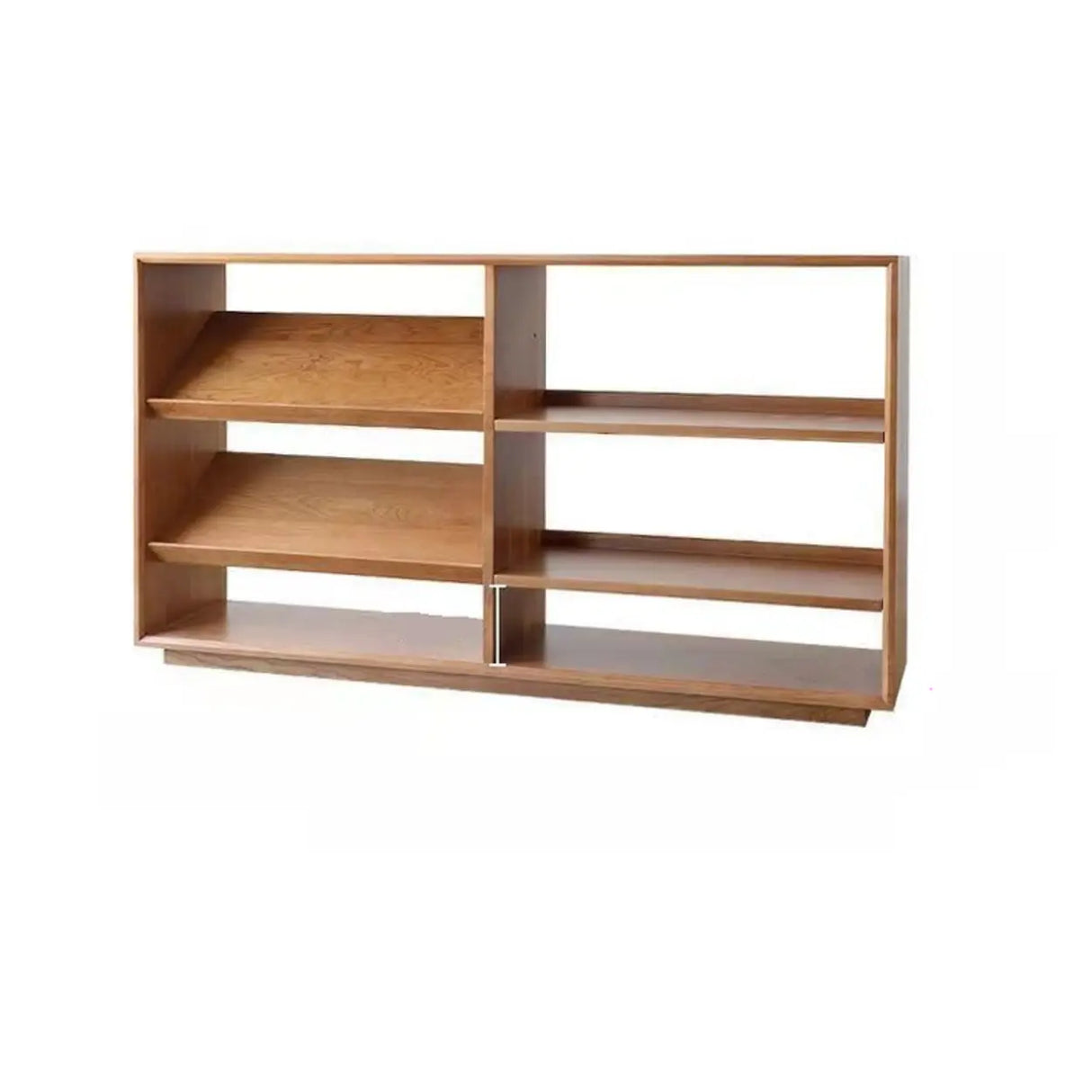Rustic Open Back Auburn Rectangle Wooden Bookshelves Image - 3