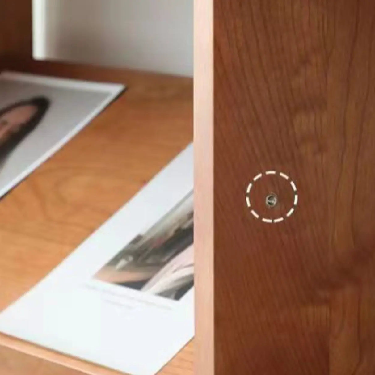 Rustic Open Back Auburn Rectangle Wooden Bookshelves Image - 7