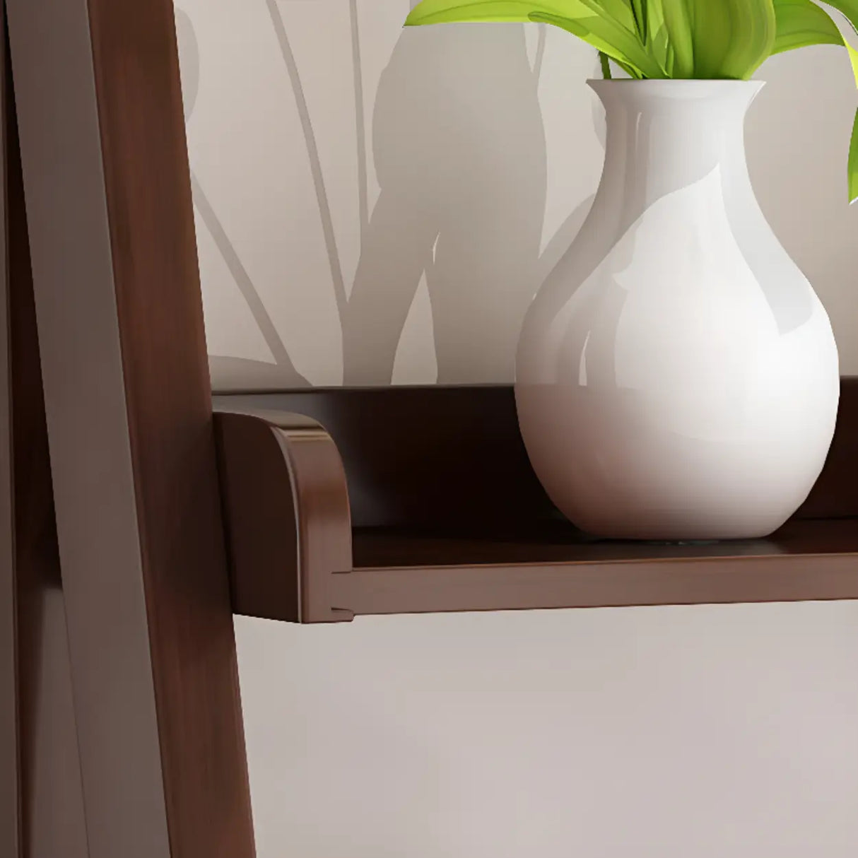 Rustic Open Ladder Wooden Vertical Display Bookshelf Image - 11