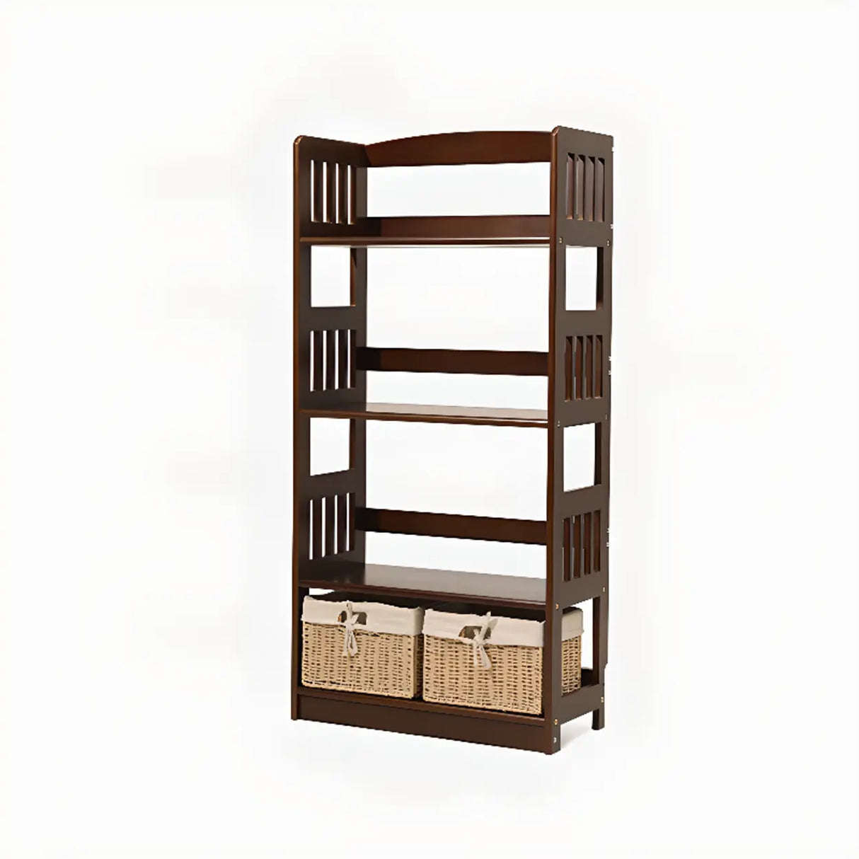 Rustic Open Natural Wood Standard Storage Bookshelf Image - 27