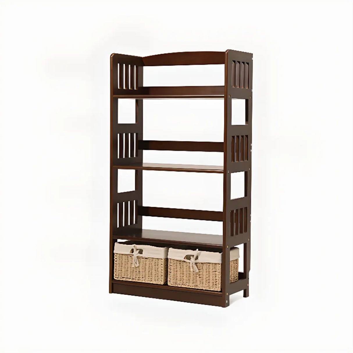 Rustic Open Natural Wood Standard Storage Bookshelf Image - 29