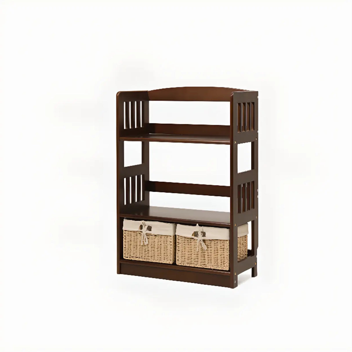 Rustic Open Natural Wood Standard Storage Bookshelf Image - 31