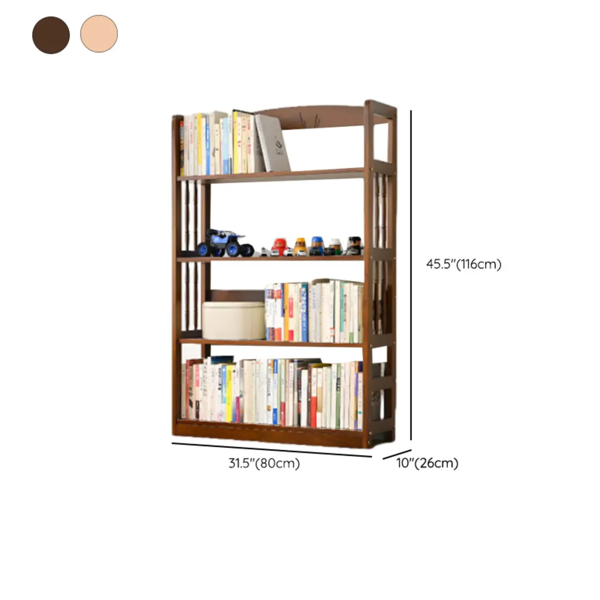 Rustic Open Natural Wood Standard Storage Bookshelf Image - 38