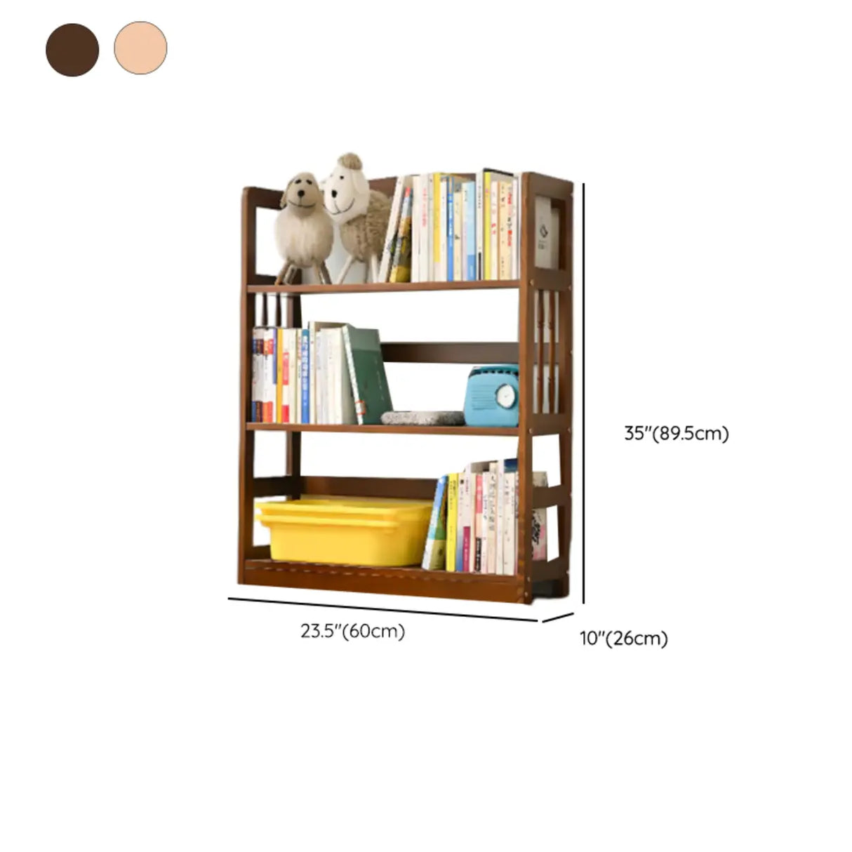 Rustic Open Natural Wood Standard Storage Bookshelf Image - 39