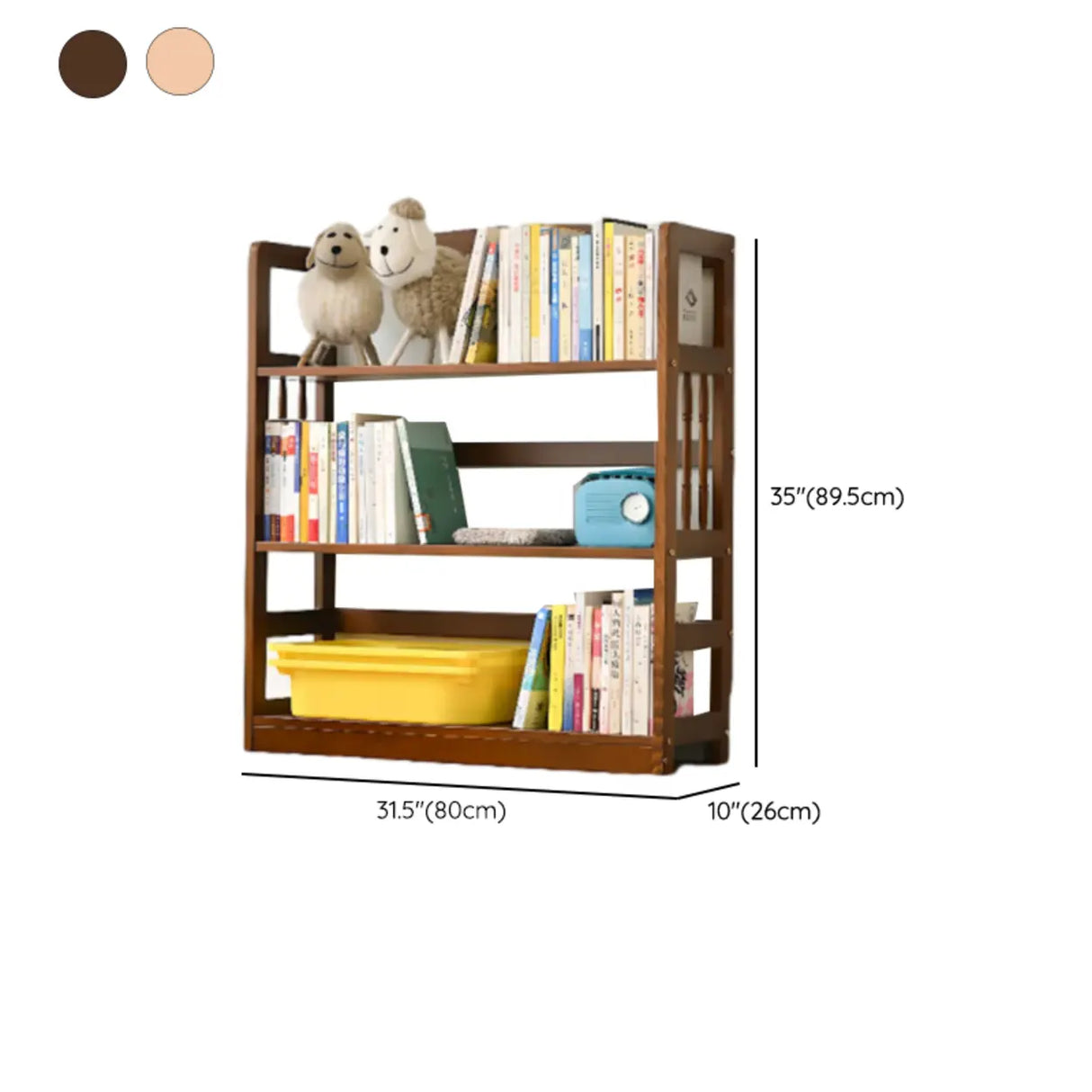 Rustic Open Natural Wood Standard Storage Bookshelf Image - 40