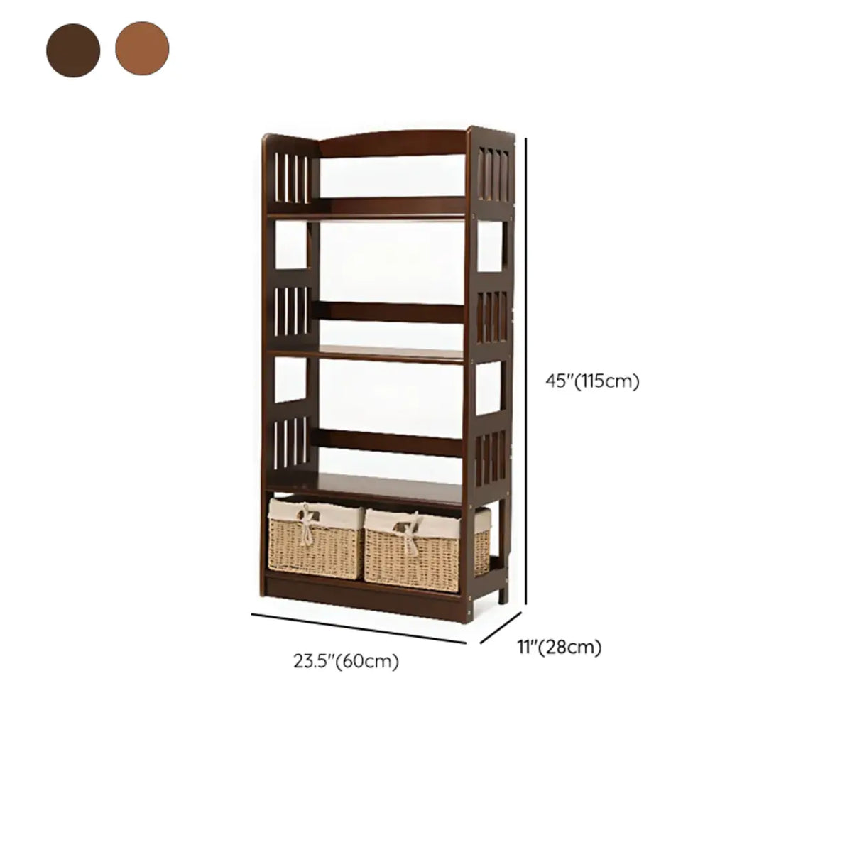 Rustic Open Natural Wood Standard Storage Bookshelf Image - 43