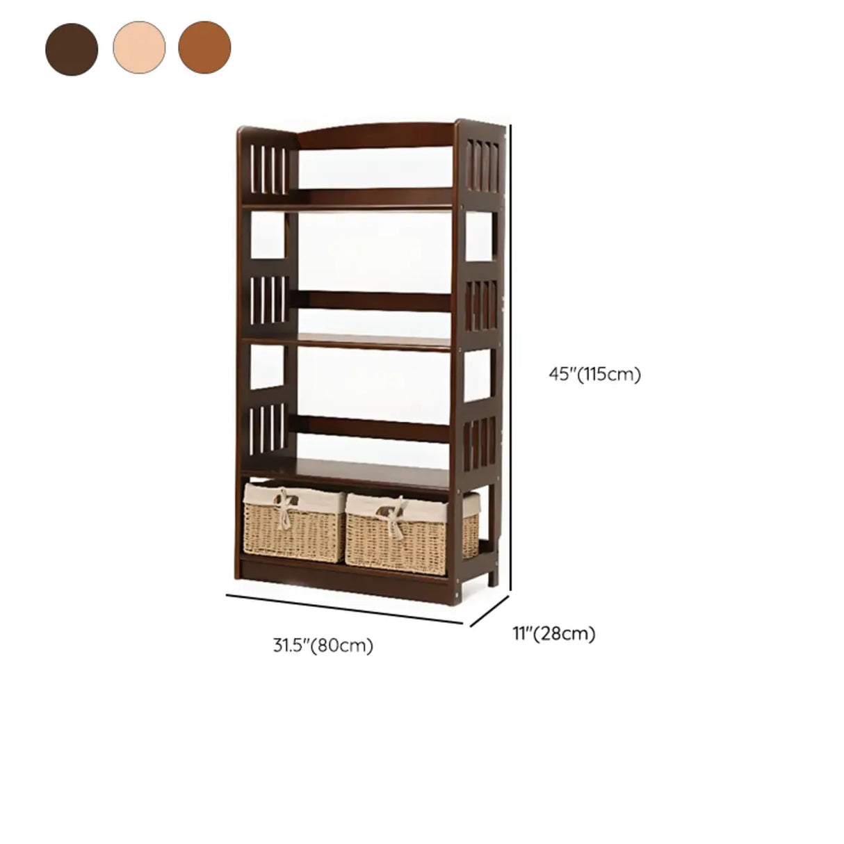 Rustic Open Natural Wood Standard Storage Bookshelf Image - 44