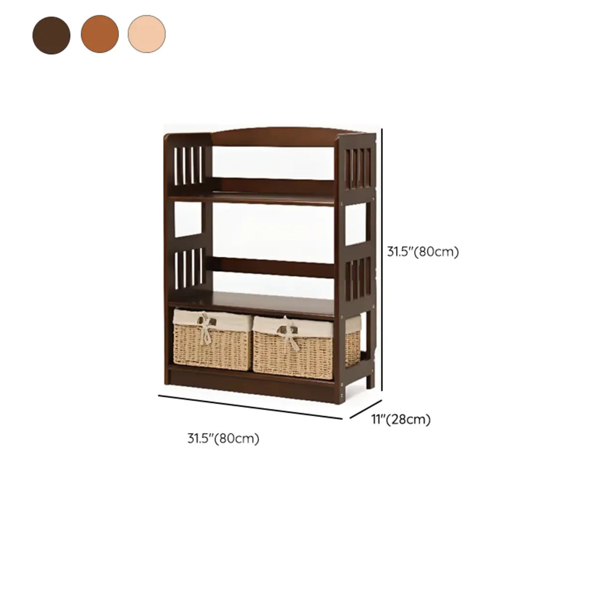 Rustic Open Natural Wood Standard Storage Bookshelf Image - 46