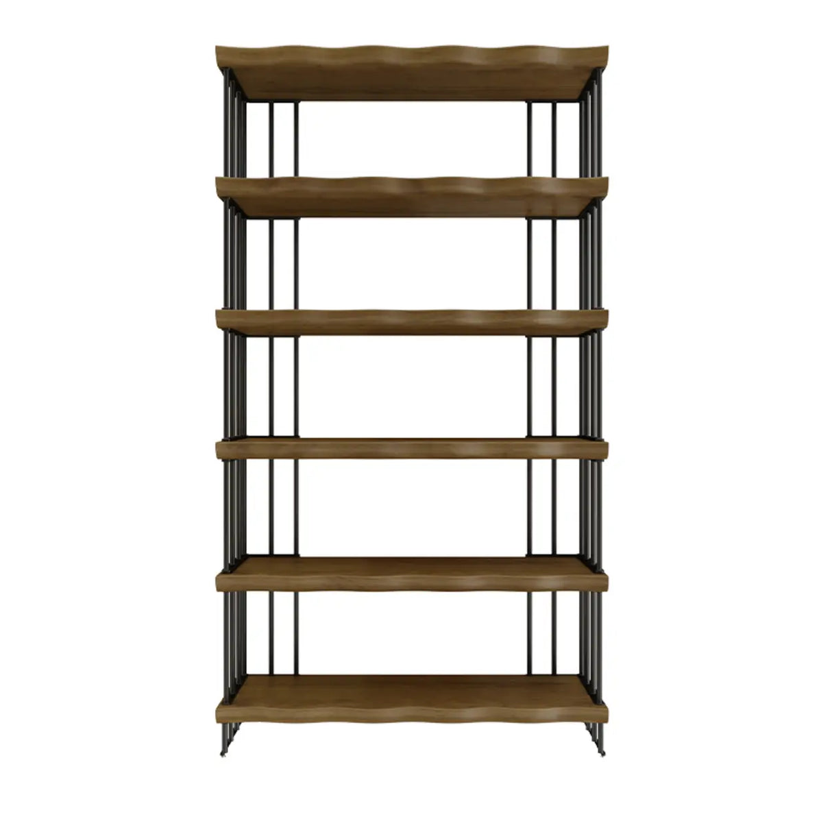 Rustic Open Pine Wooden Rectangle Storage Bookcase Image - 2