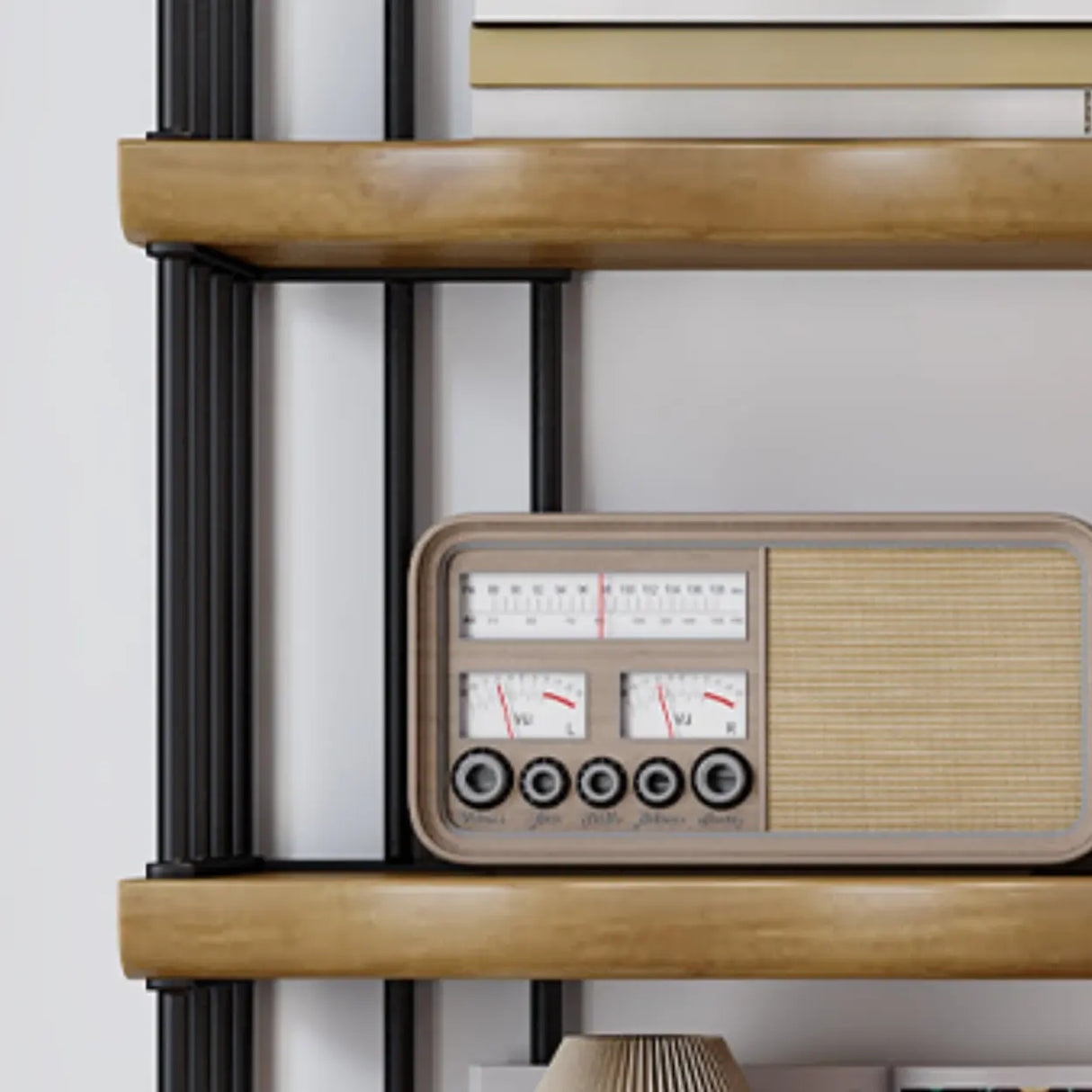 Rustic Open Pine Wooden Rectangle Storage Bookcase Image - 8