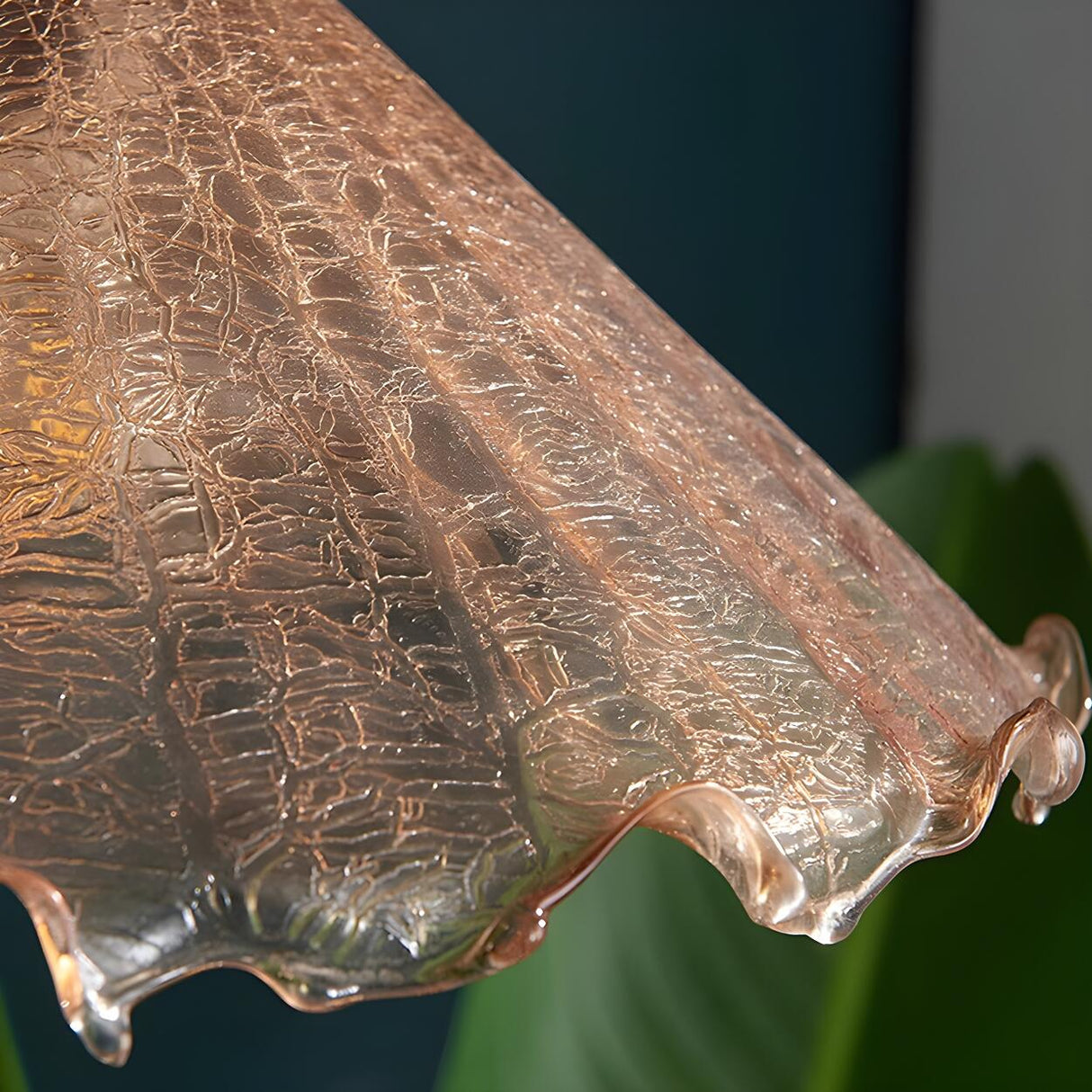 Rustic Orange Amber Glass Cone Mini Pendant Light Image - 6