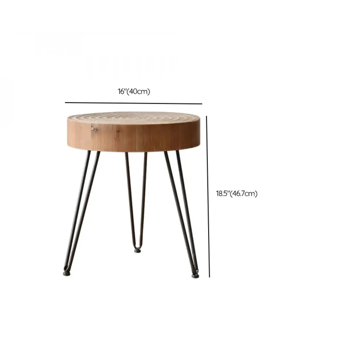 Rustic Pine Distressed Wood Finish Round Coffee Table Image - 12