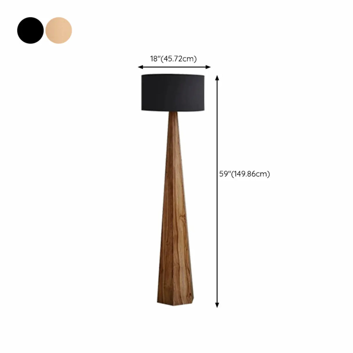 Rustic Push-Thru Wood Tree Fabric Drum Floor Lamp