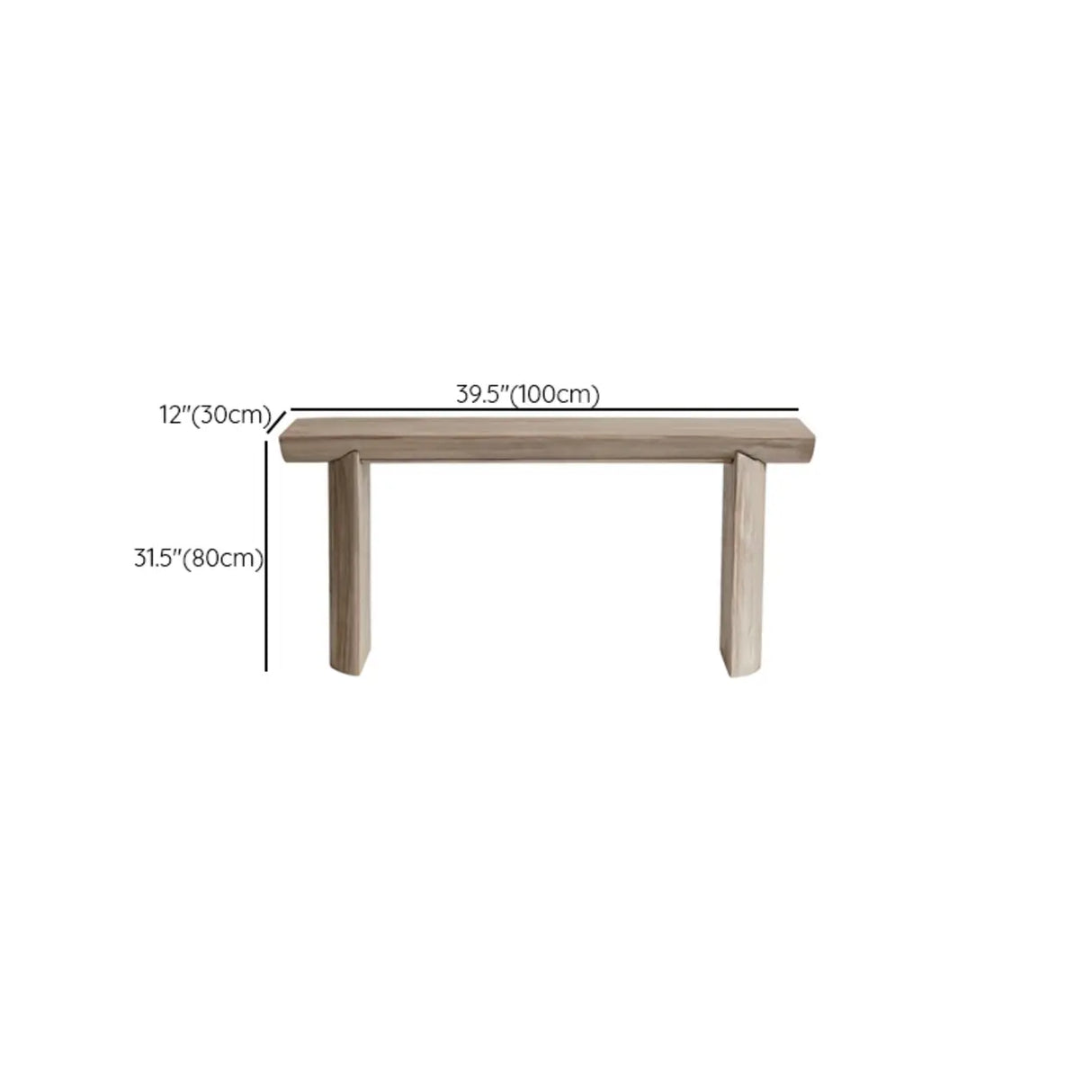 Rustic Rectangular Pine Wood Sled base Console Table Image - 10