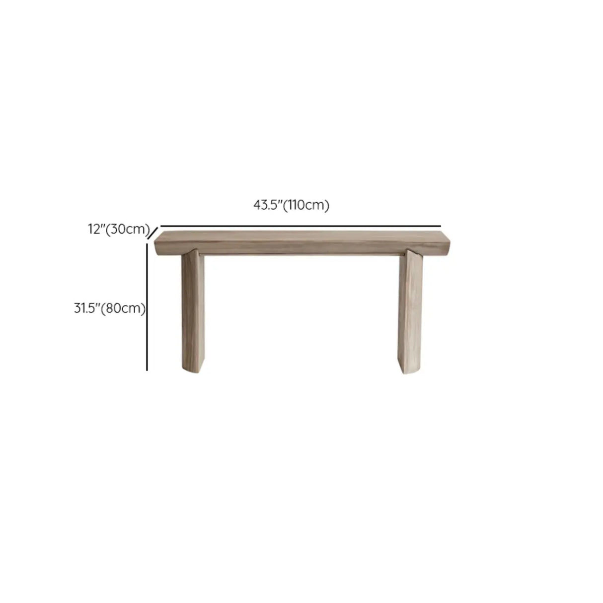 Rustic Rectangular Pine Wood Sled base Console Table Image - 11