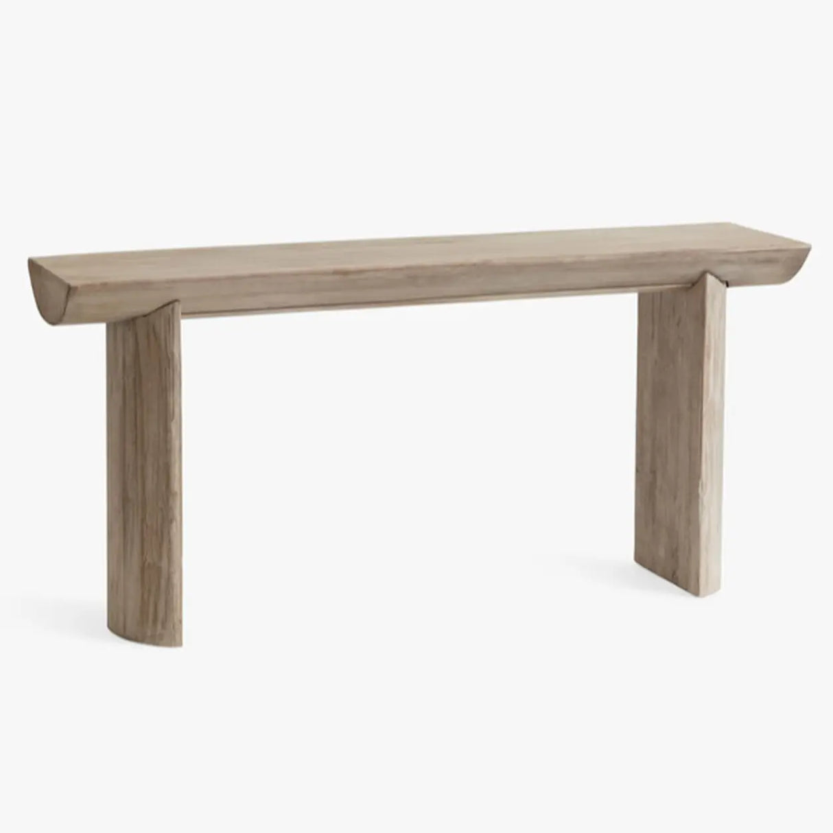 Rustic Rectangular Pine Wood Sled base Console Table Image - 5