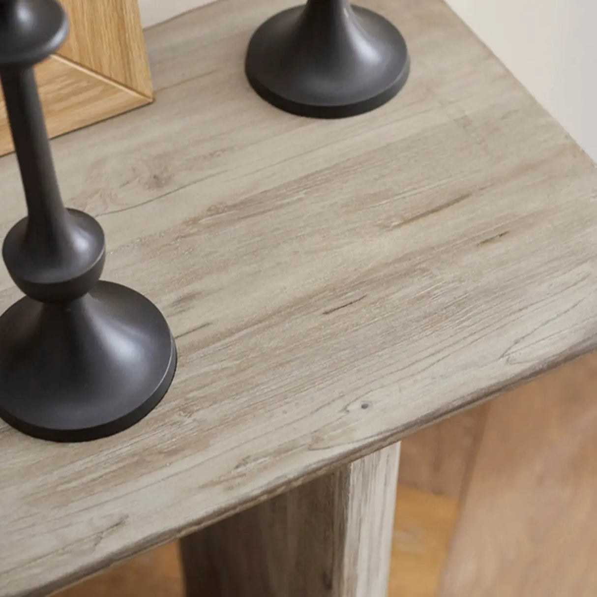 Rustic Rectangular Pine Wood Sled base Console Table Image - 7