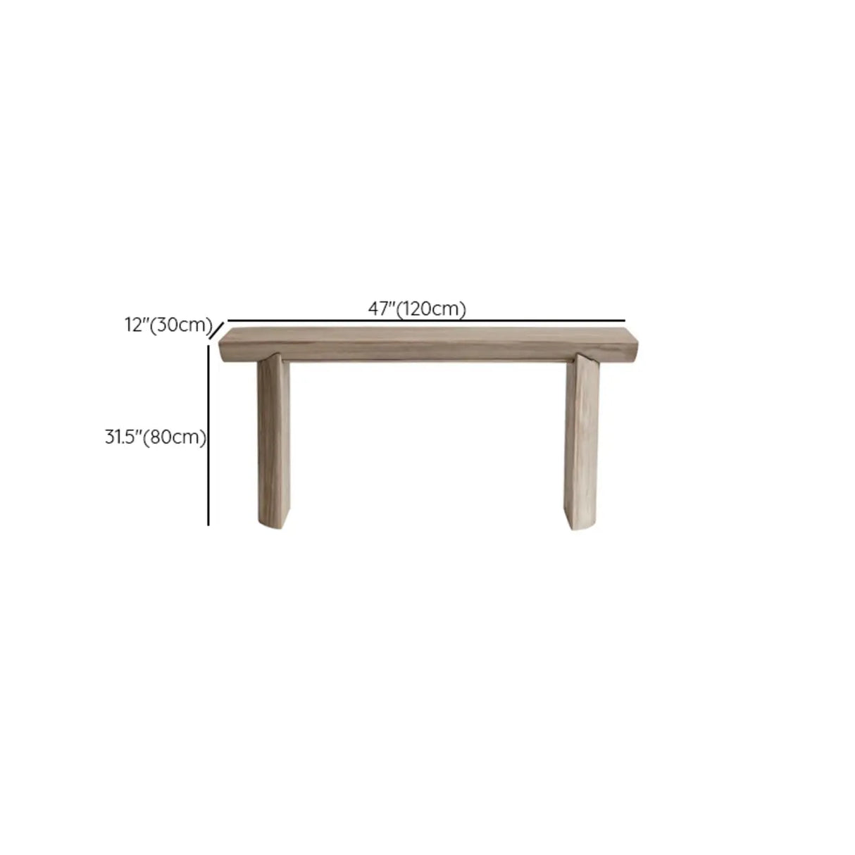 Rustic Rectangular Pine Wood Sled base Console Table