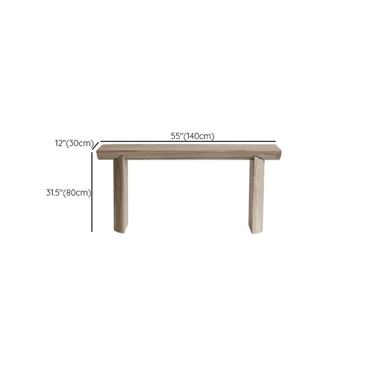 Rustic Rectangular Pine Wood Sled base Console Table Image - 9