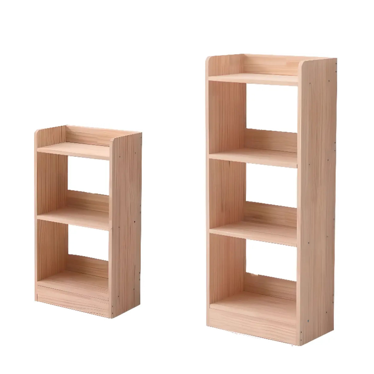 Rustic Rectangular Vertical Pine Open Display Bookcase Image - 14