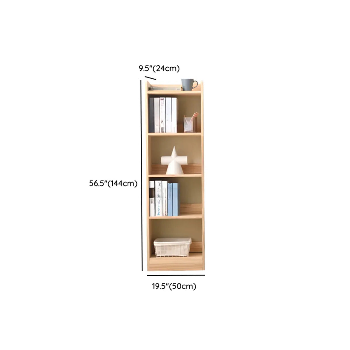 Rustic Rectangular Vertical Pine Open Display Bookcase Image - 19