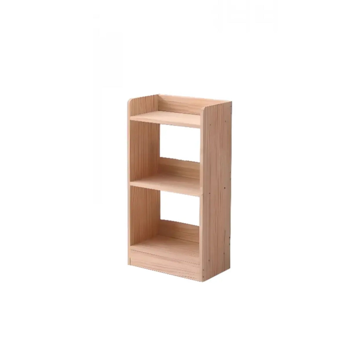 Rustic Rectangular Vertical Pine Open Display Bookcase Image - 2