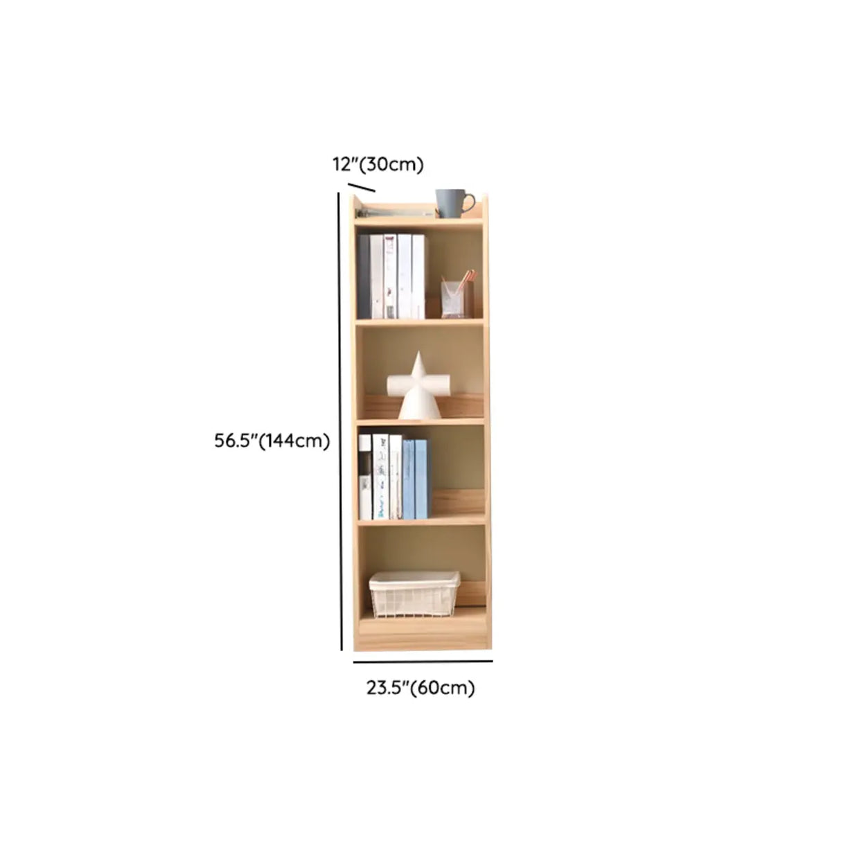 Rustic Rectangular Vertical Pine Open Display Bookcase Image - 21