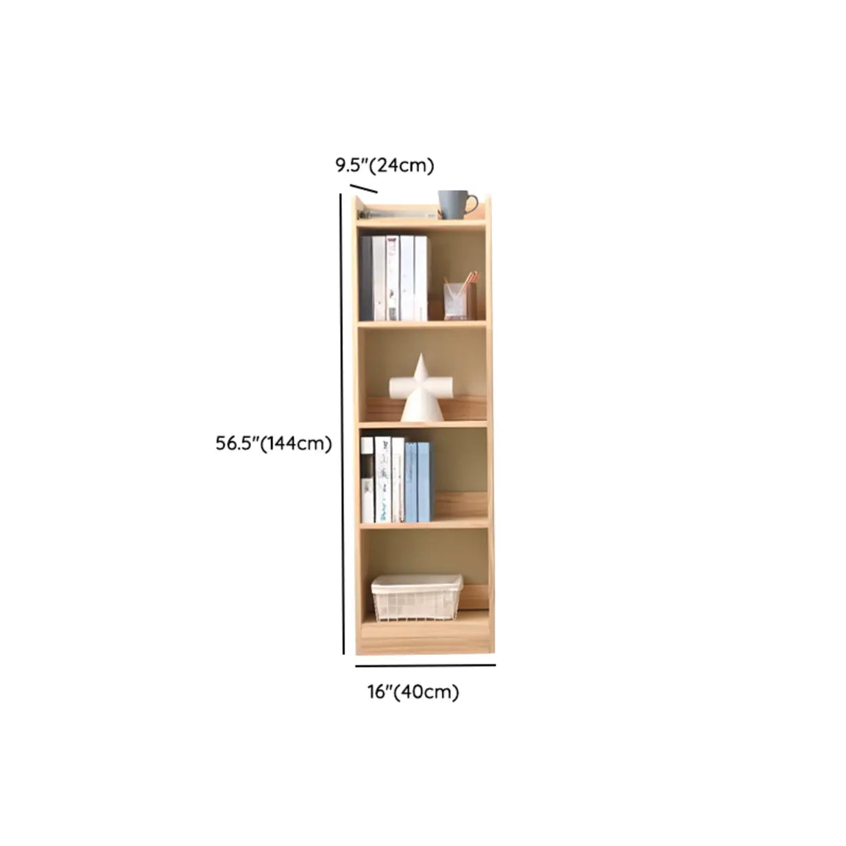 Rustic Rectangular Vertical Pine Open Display Bookcase Image - 24