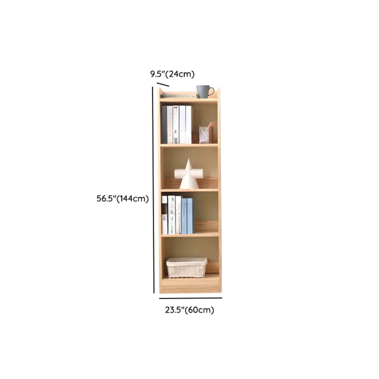 Rustic Rectangular Vertical Pine Open Display Bookcase Image - 25
