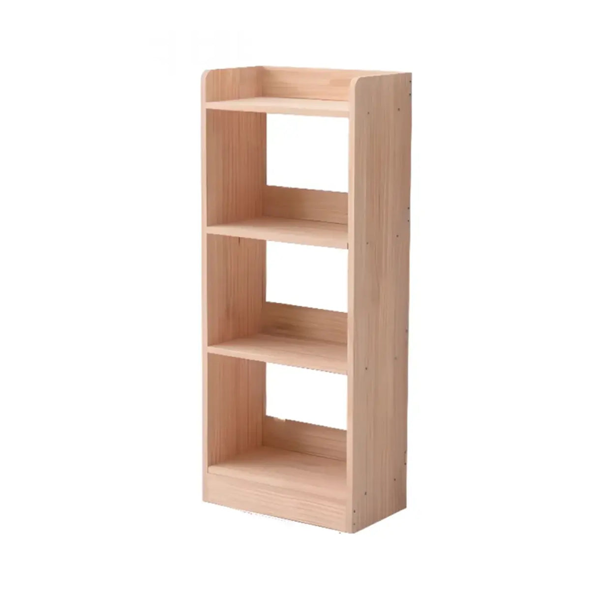 Rustic Rectangular Vertical Pine Open Display Bookcase Image - 3
