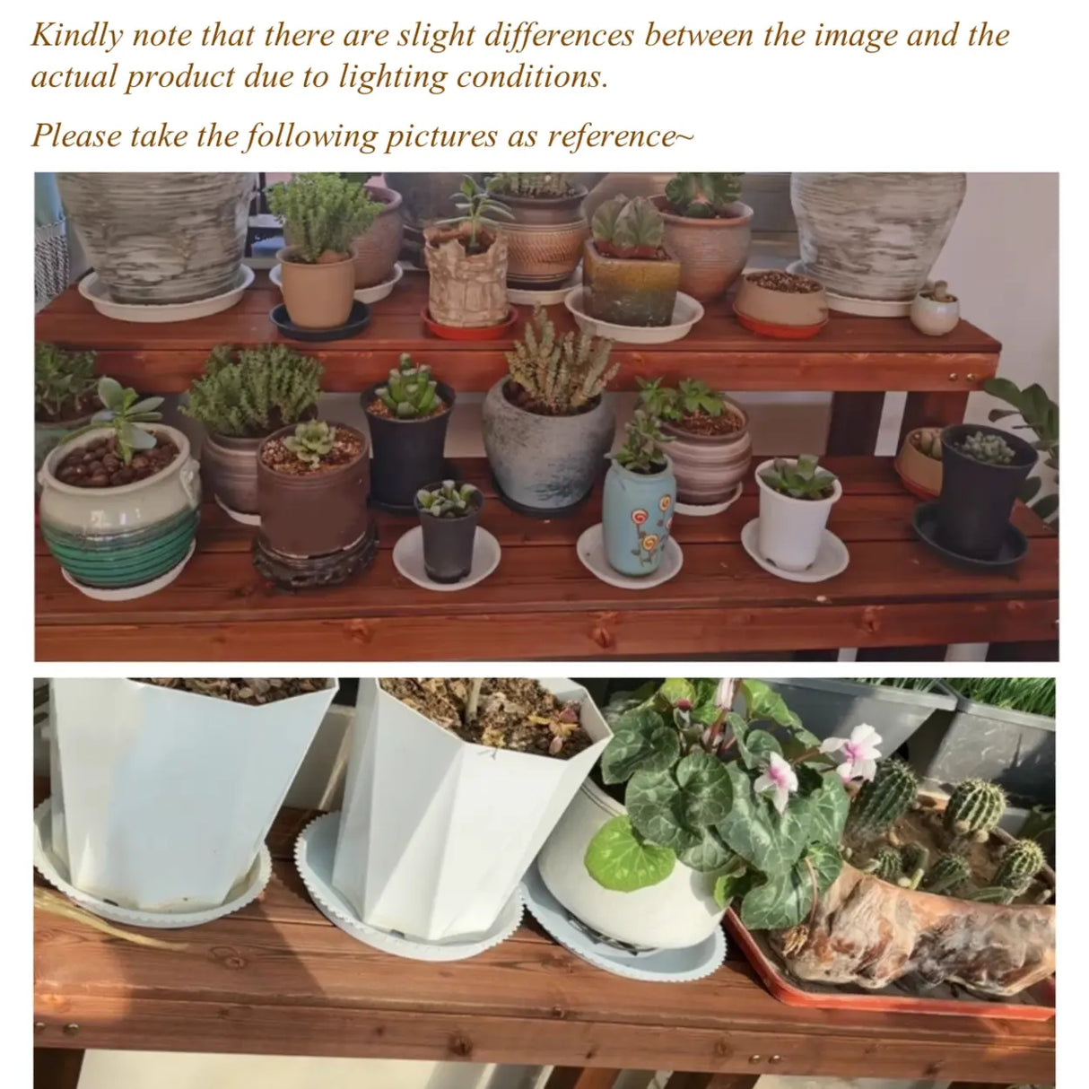 Rustic Rectangular Wooden Waterproof Brown Plant Stand Image - 3