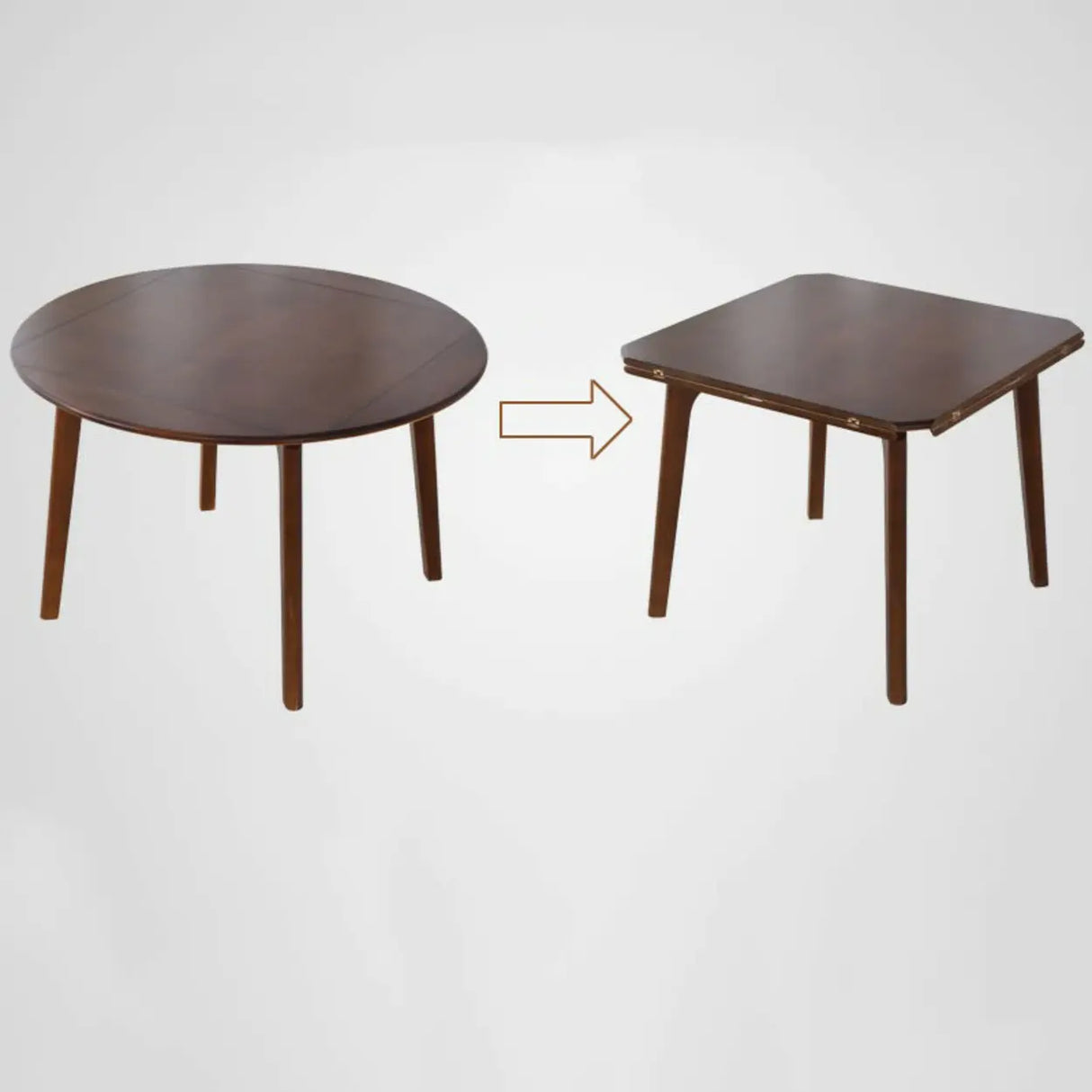 Rustic Round Natural Wooden Extendable Dining Table Image - 2