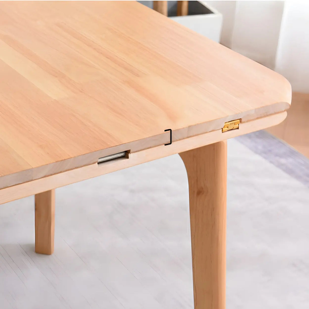 Rustic Round Natural Wooden Extendable Dining Table Image - 9