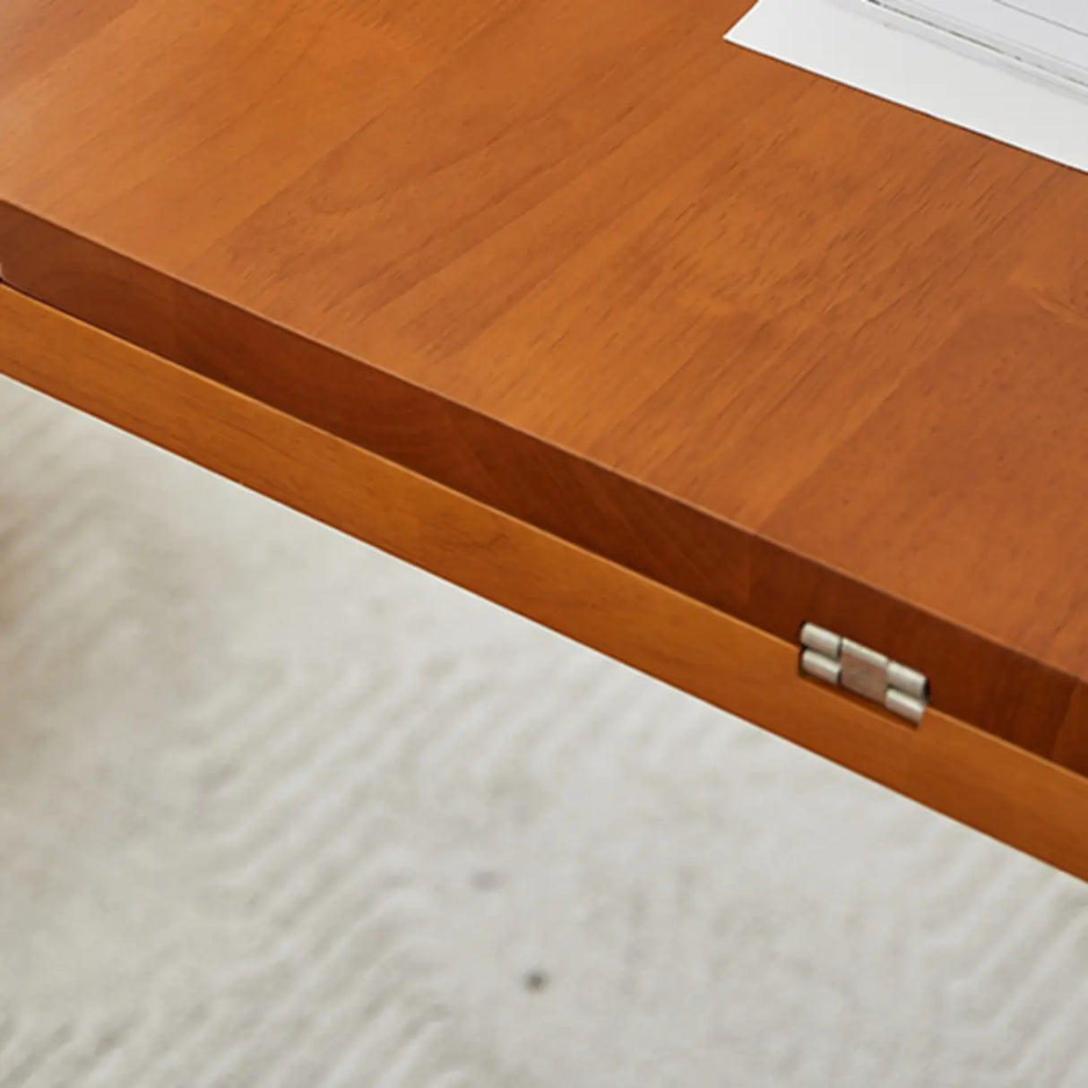 Rustic Round Rubberwood Dining Table Natural Extendable Image - 7