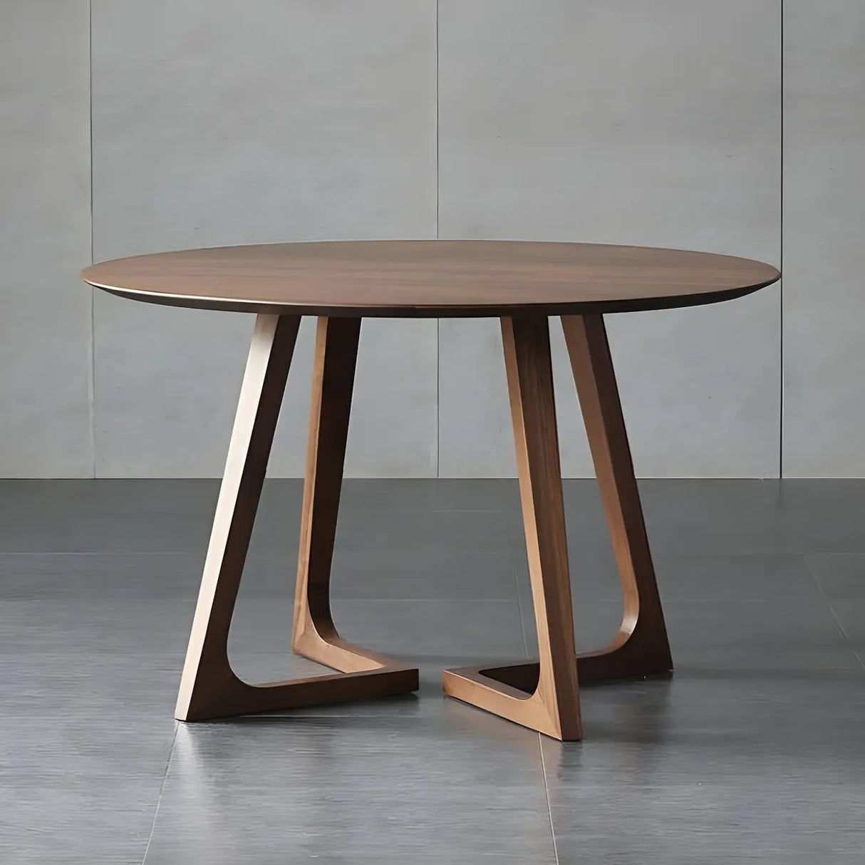 Rustic Round Wood Brown Small Dining Table Image - 1